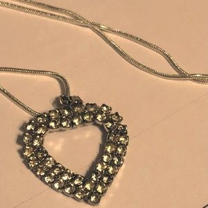 Vintage crystal heart necklace